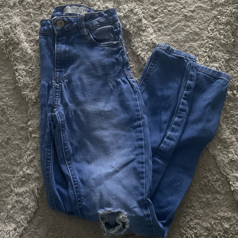 PAPAYA High-Rise Denim Jeans Distressed Ariana Curved Skinny women’s size 1